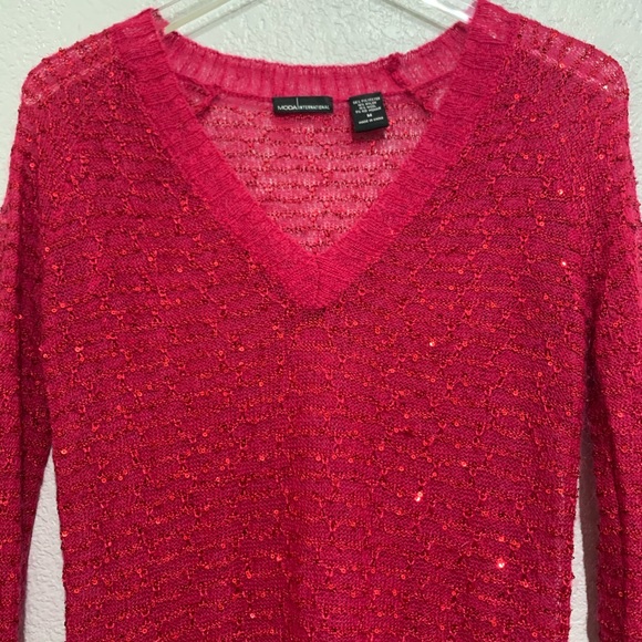 Moda International Semi Sheer Sequin Knit Sweater - Picture 4 of 8